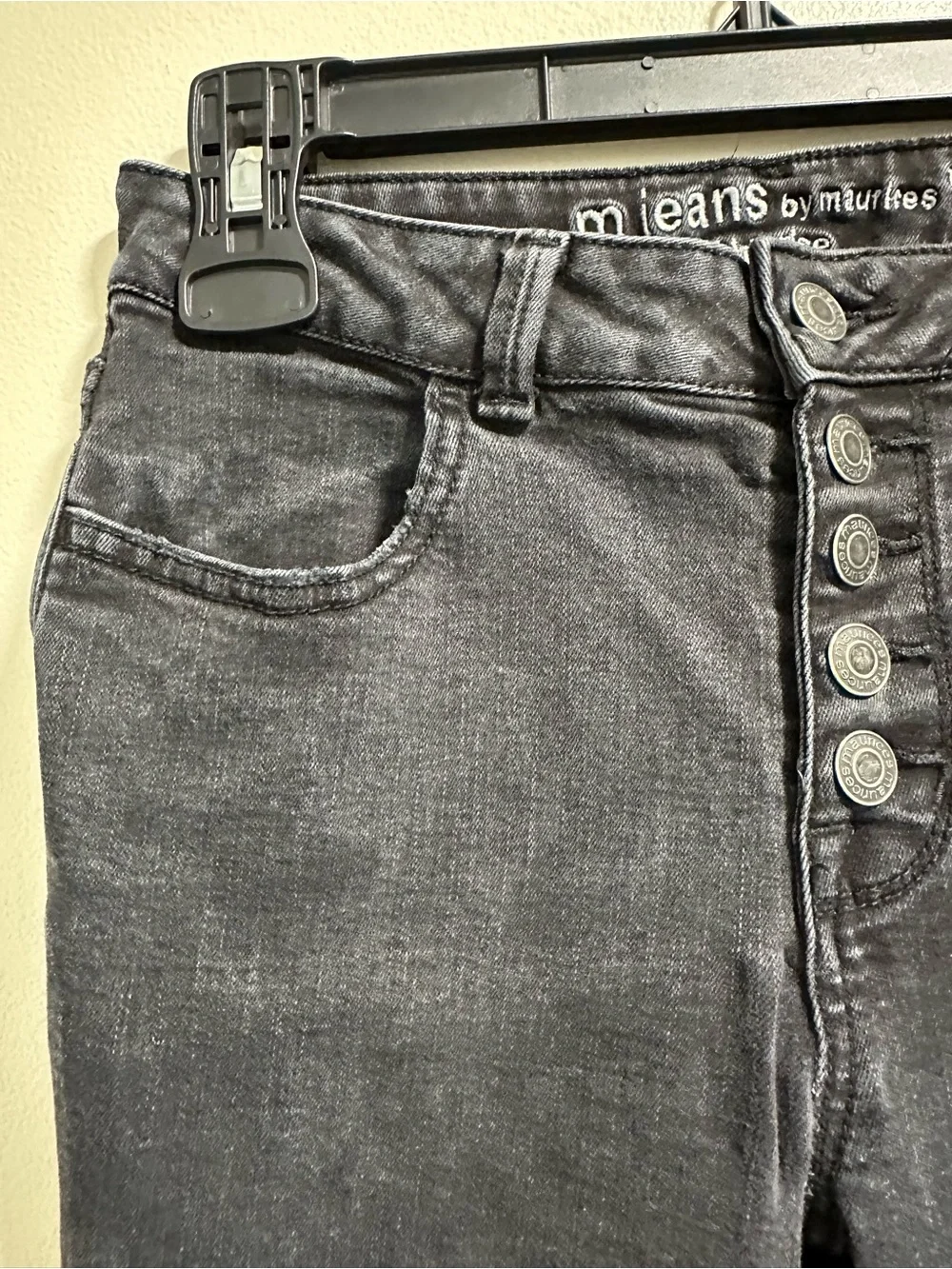 Maurices Black Flare High Rise Jeans with Button Fly